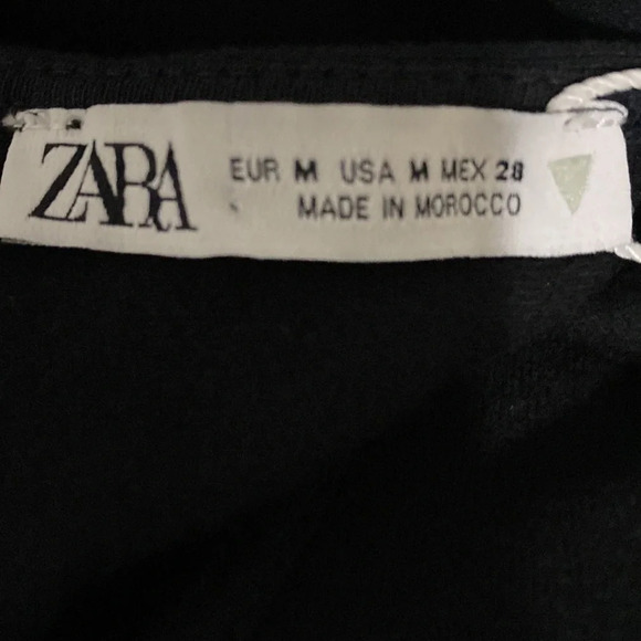 ZARA NEW Mini Dress Halter Neck Racerback Above Knee Stretch Black Size Medium - Picture 6 of 6